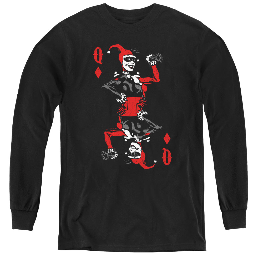Batman Quinn Of Diamonds Youth Long Sleeve T-Shirt