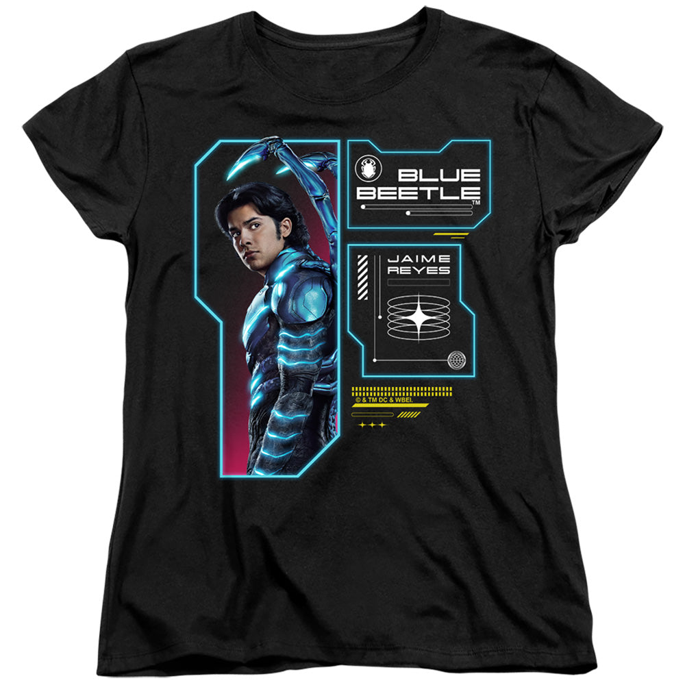 Blue Beetle Data Read Out Womens T-Shirt