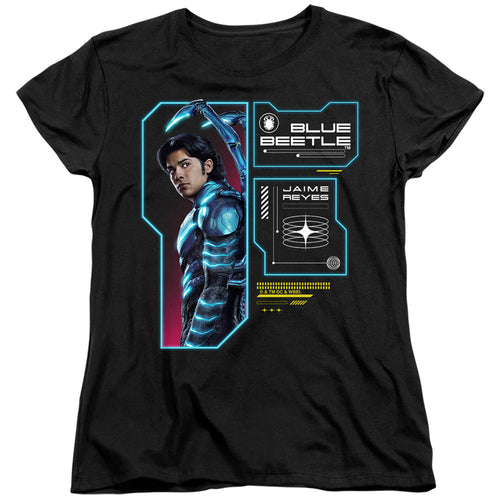 Blue Beetle Data Read Out Womens T-Shirt