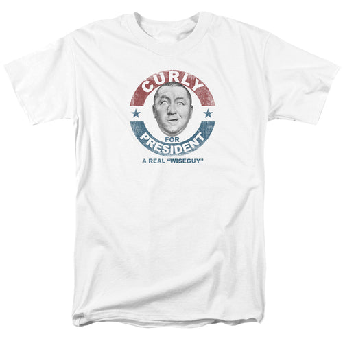 The Three Stooges Curly for President Wiseguy White T-Shirt