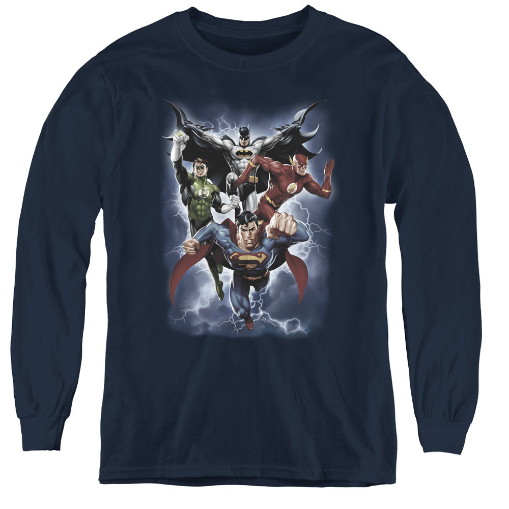 Justice League The Coming Storm Youth Long Sleeve T-Shirt
