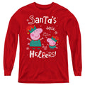 Peppa Pig And George Pig, Merry Christmas Elves Youth Long Sleeve T-Shirt