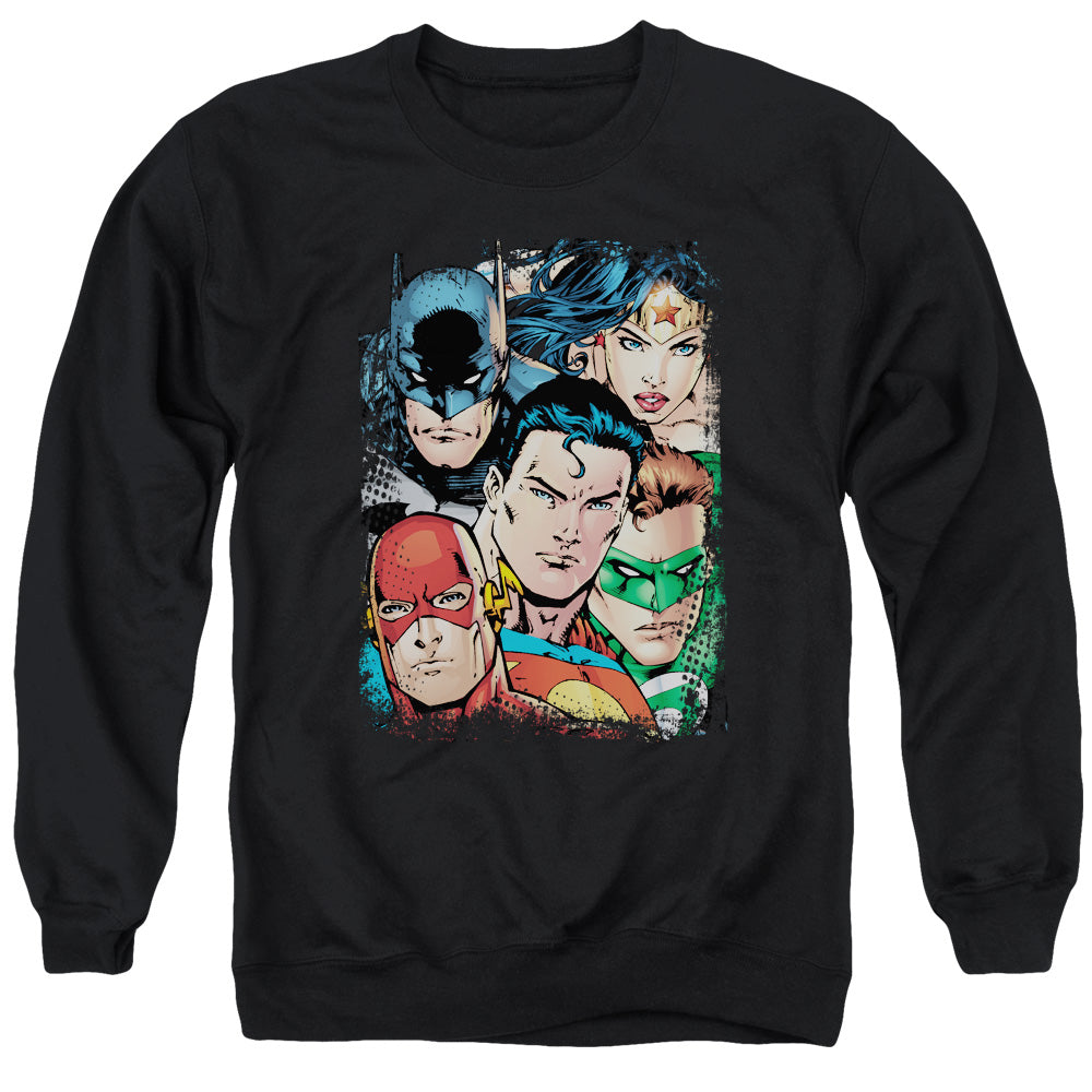 Justice League Up Close And Personal Crewneck Sweatshirt
