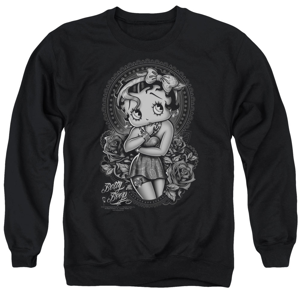 Betty Boop Fashion Roses Crewneck Sweatshirt