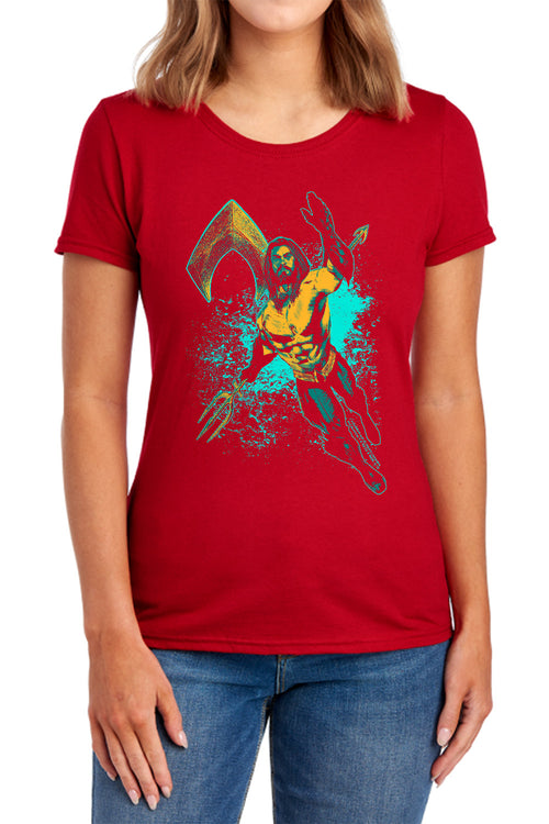 Aquaman Make A Splash Womens T-Shirt