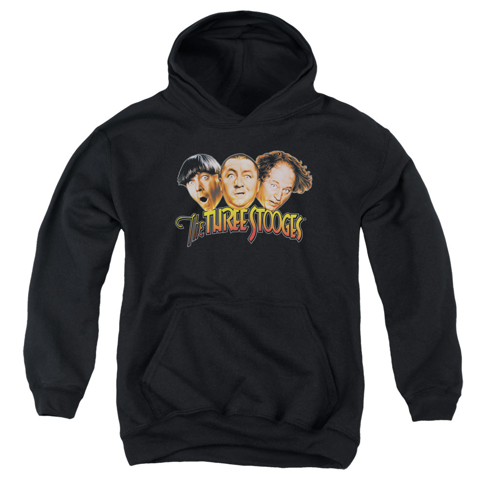 The Three Stooges Three Head Logo Youth Hoodie