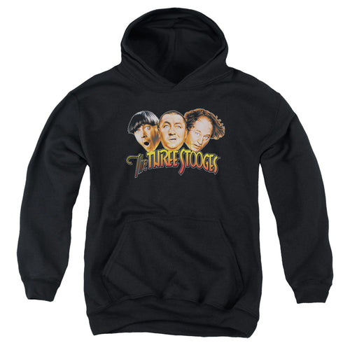 The Three Stooges Three Head Logo Youth Hoodie