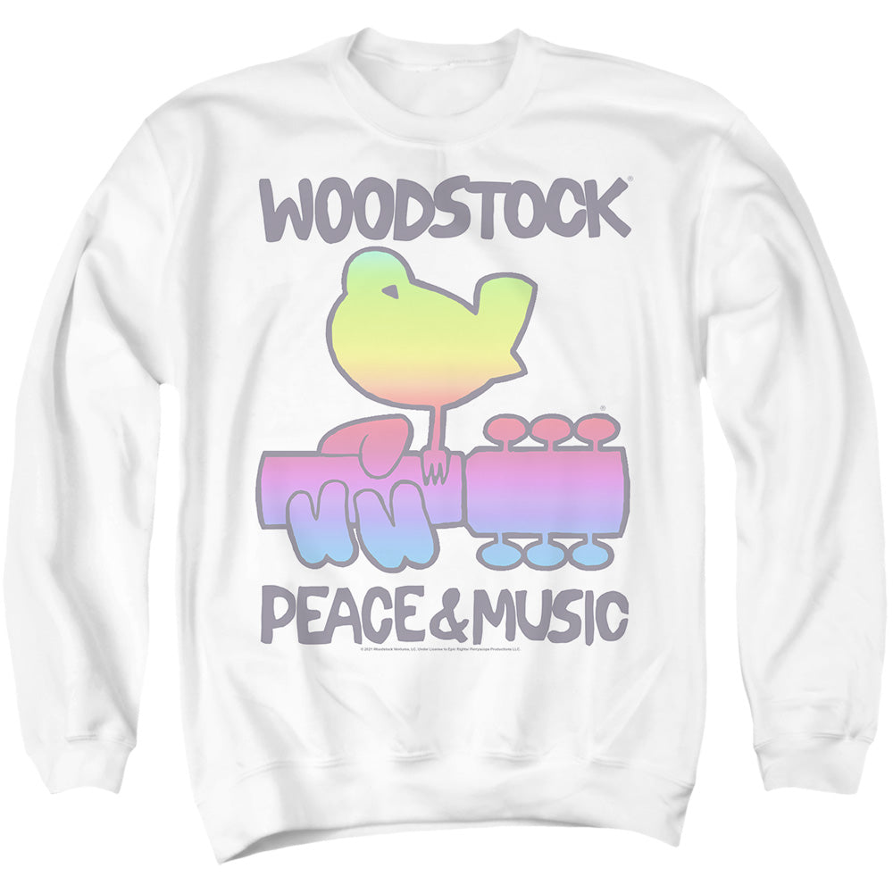 Woodstock Rainbow Dove Peace and Music Crewneck Sweatshirt