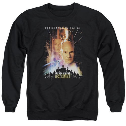 Star Trek First Contact Poster Crewneck Sweatshirt