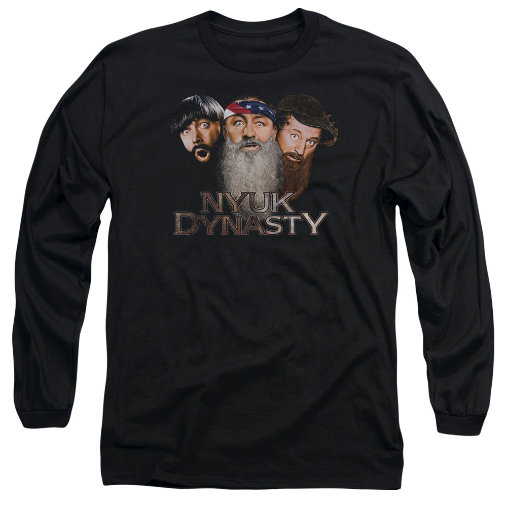 The Three Stooges Nyuk Dynasty Beards Long Sleeve T-Shirt