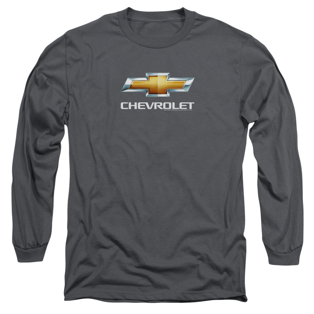 Chevy Bowtie Stacked Charcoal Long Sleeve T-Shirt