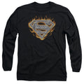 Superman Steel Fire Shield Long Sleeve T-Shirt