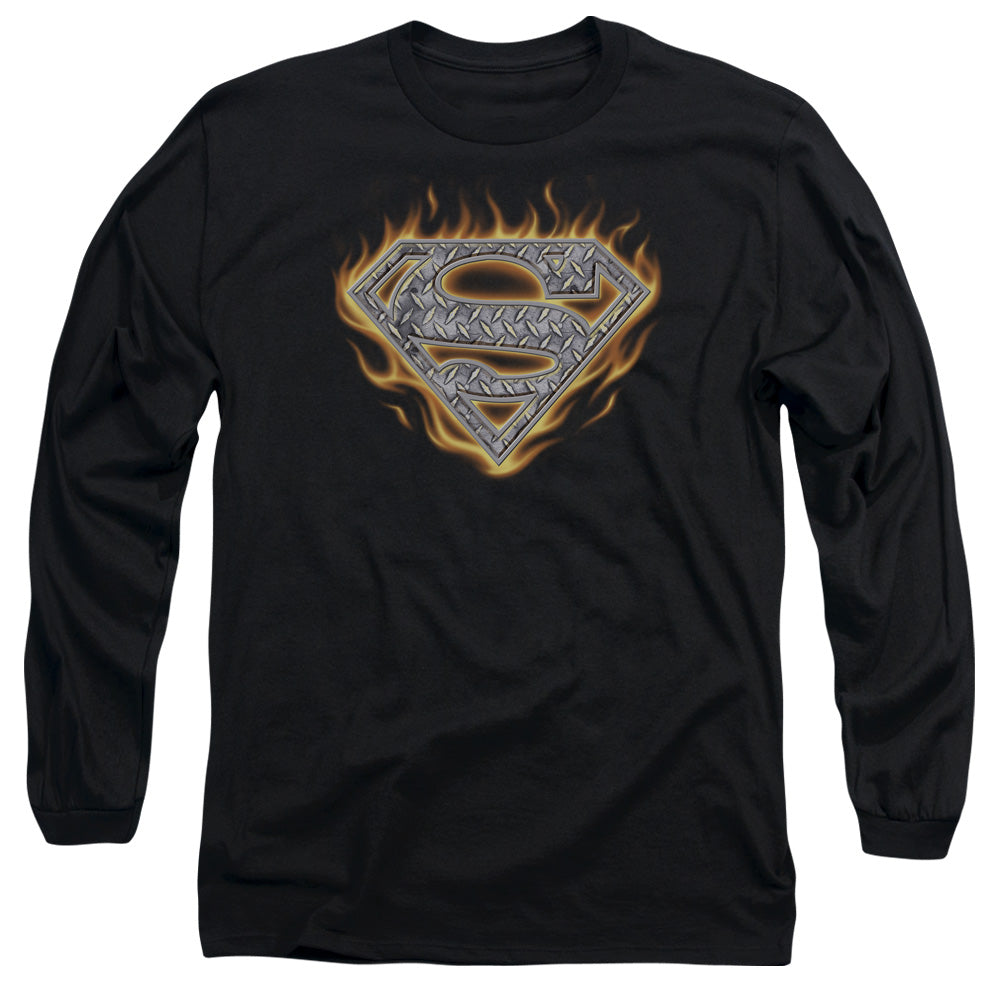 Superman Steel Fire Shield Long Sleeve T-Shirt