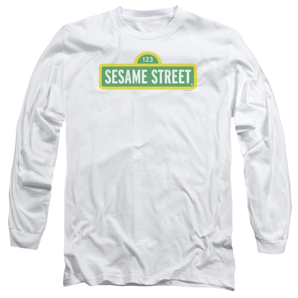 Sesame Street Logo White Long Sleeve T-Shirt