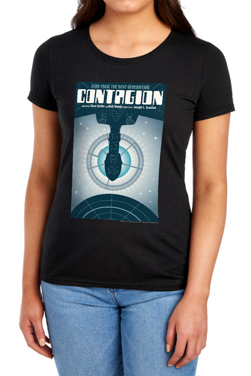 Star Trek Contagion Black Womens T-Shirt