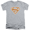 Superman Burnt Orange&white Shield V-Neck T-Shirt