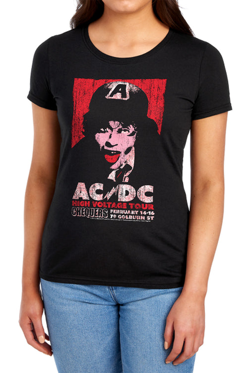 AC/DC High Voltage Live 1975 Womens T-Shirt