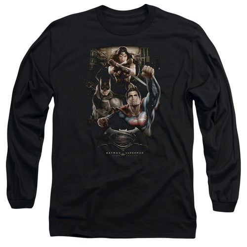 Batman v Superman Three In Action Long Sleeve T-Shirt