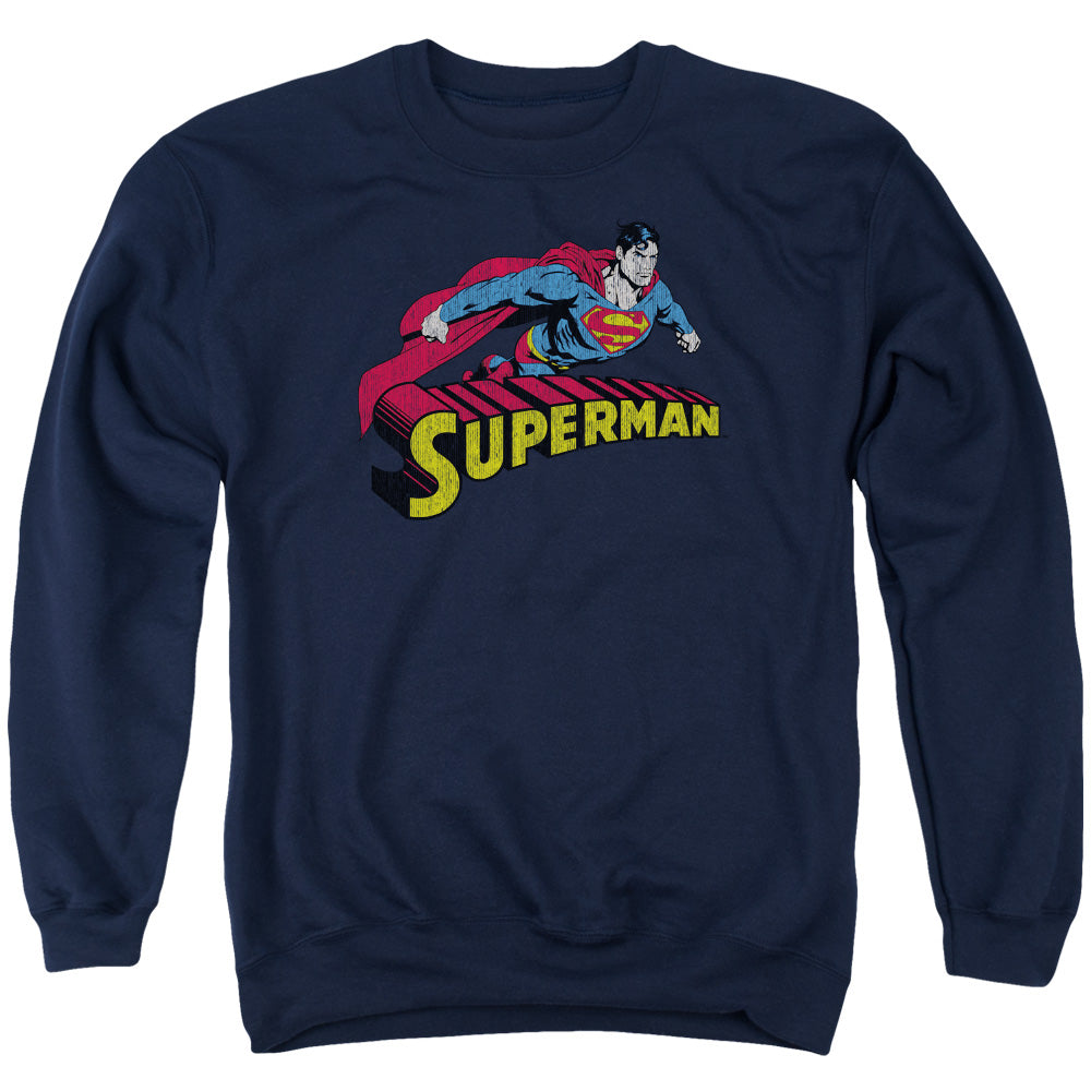 Superman Flying Over Crewneck Sweatshirt