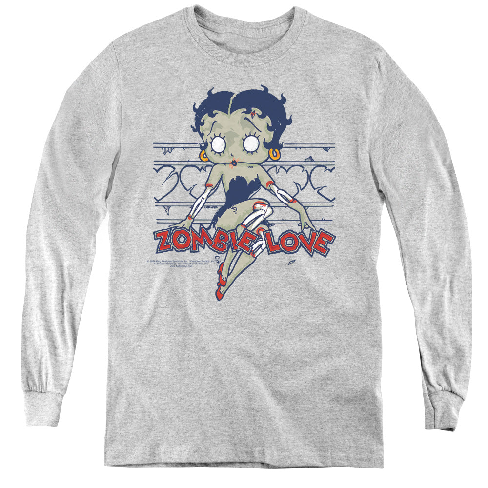 Betty Boop Zombie Pinup Youth Long Sleeve T-Shirt