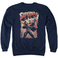 Superman Lift Up Navy Crewneck Sweatshirt