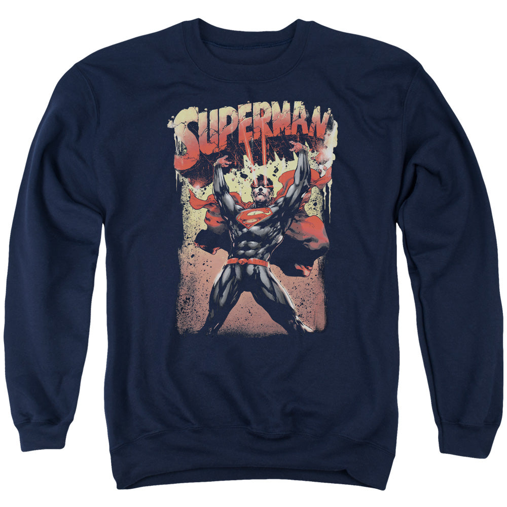 Superman Lift Up Navy Crewneck Sweatshirt