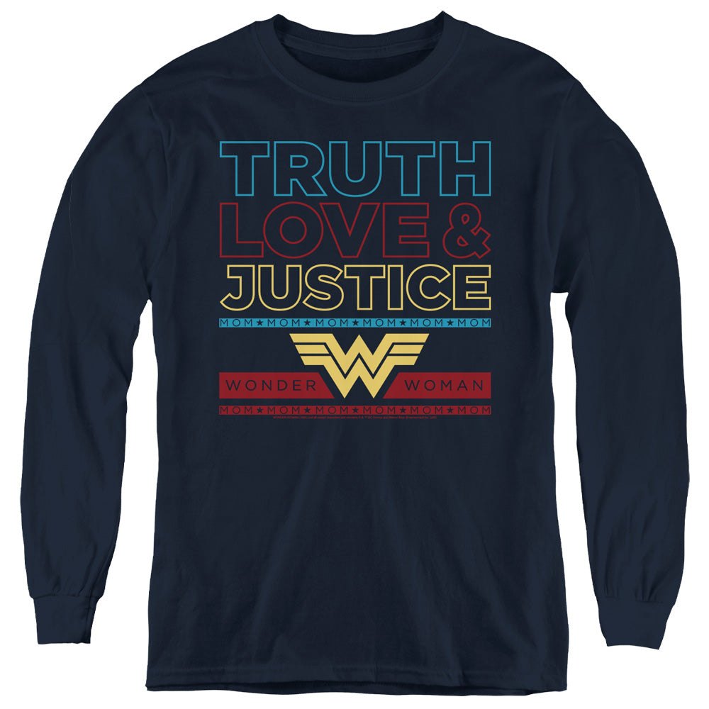 Wonder Woman 1984 Truth Love Justice Stacked Youth Long Sleeve T-Shirt