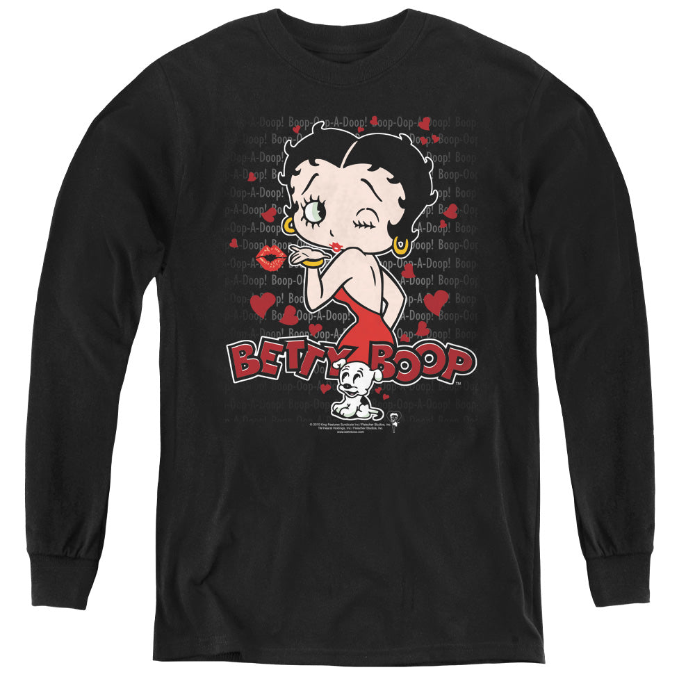 Betty Boop Classic Kiss Youth Long Sleeve T-Shirt