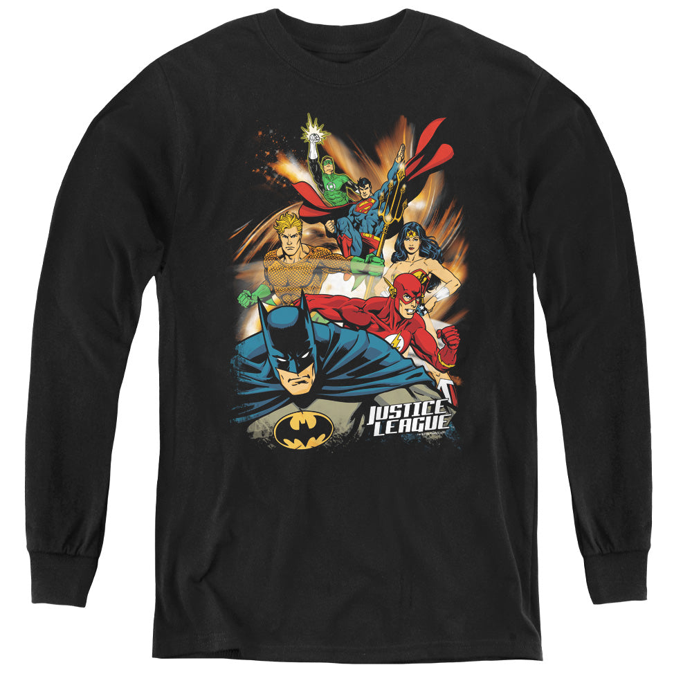 Justice League Starburst Youth Long Sleeve T-Shirt