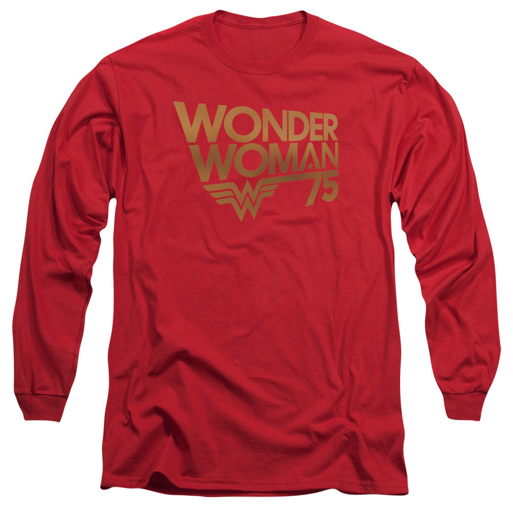 Wonder Woman 75th Anniversary Gold Logo Long Sleeve T-Shirt
