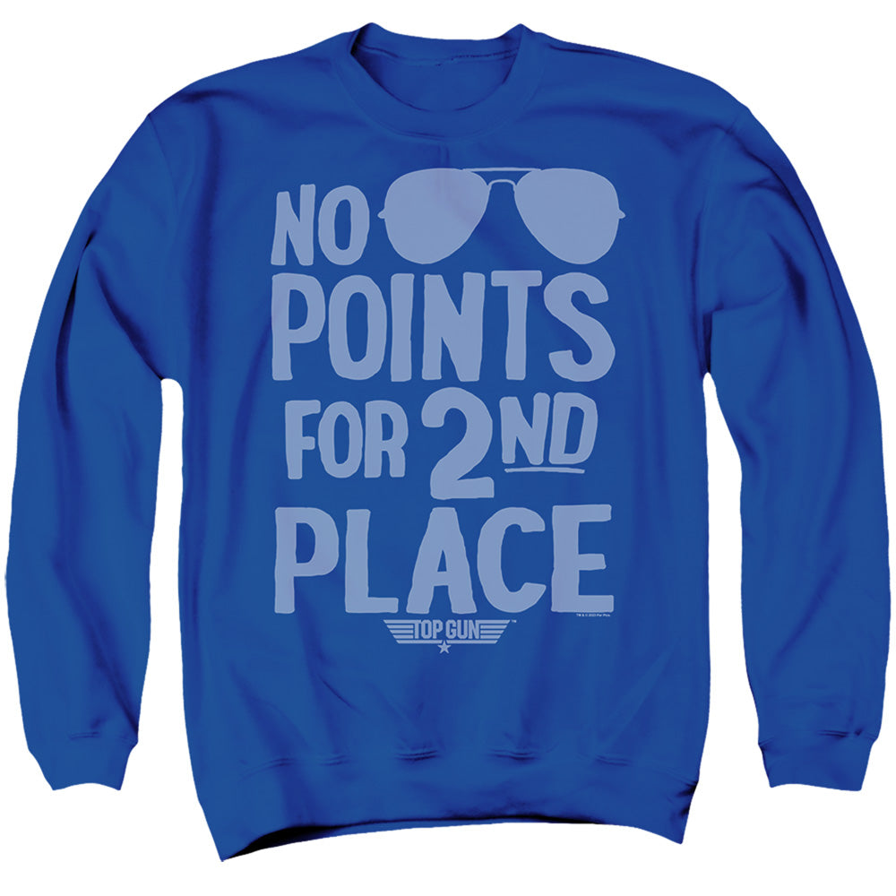 Top Gun No Points for Second Place Royal Crewneck Sweatshirt