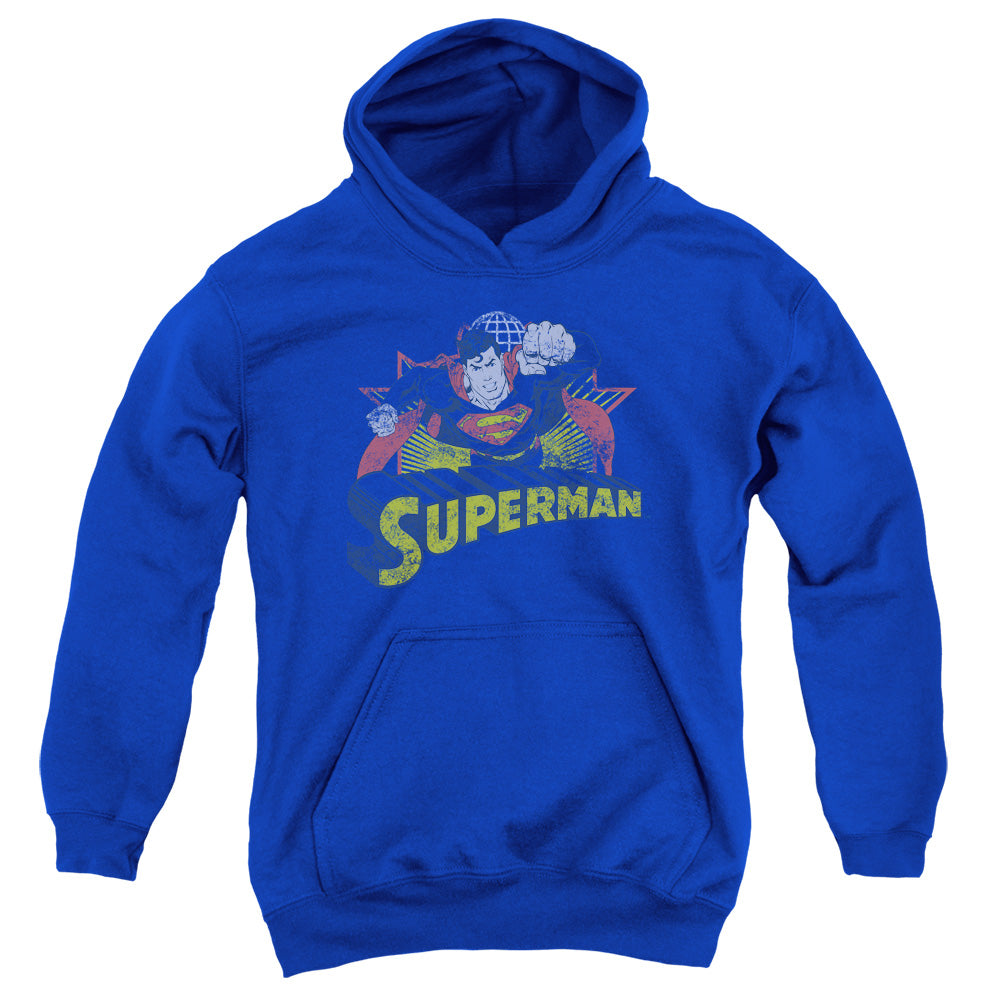 Justice League Superman Rough Distress Youth Hoodie