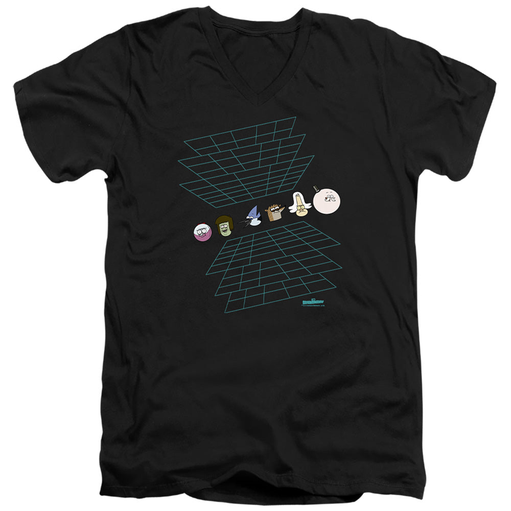 Regular Show Regular Grid V-Neck T-Shirt