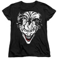 The Batman Joker Red on Black Womens T-Shirt