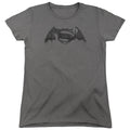 Batman v Superman Cityscape Logo Womens T-Shirt