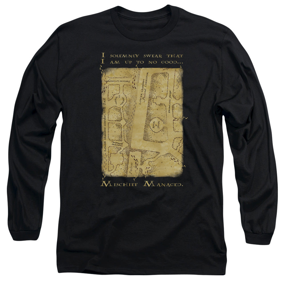 Harry Potter Marauders Map Interior Words Long Sleeve T-Shirt