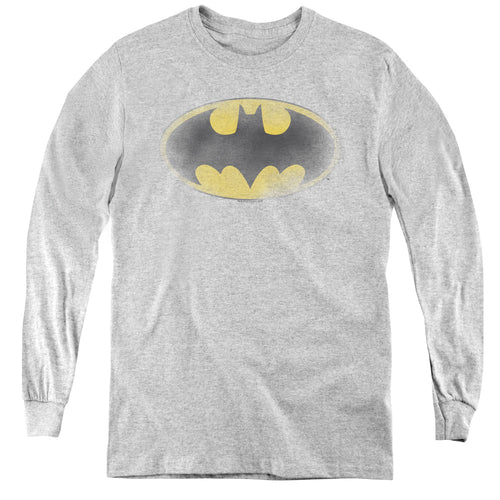 Batman Faded Logo Youth Long Sleeve T-Shirt