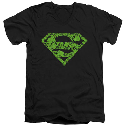 Superman St. Patrick's Day Shamrock Logo V-Neck T-Shirt