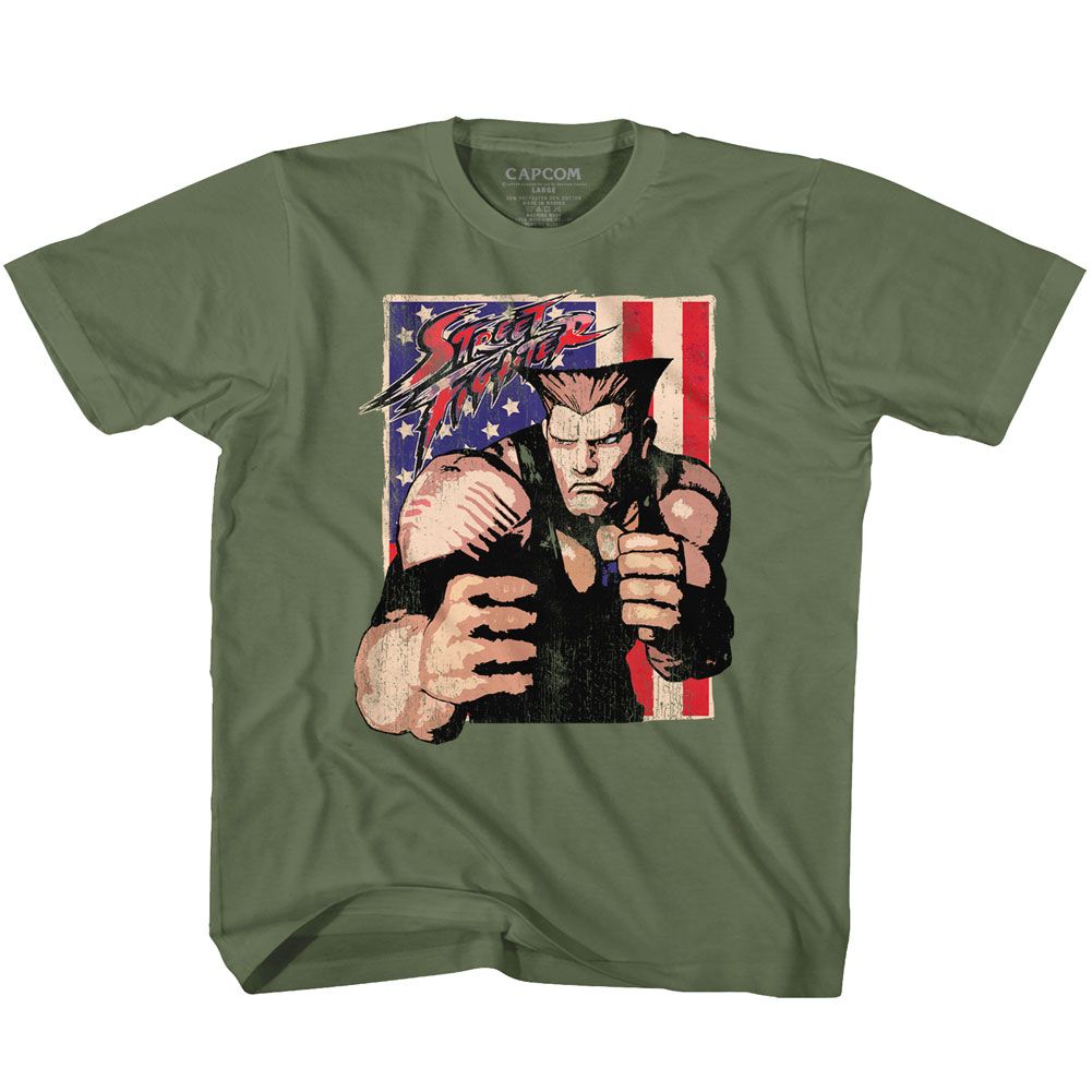 Street Fighter Guile With Flag Youth/Toddler T-Shirt
