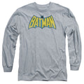 DC Comics Classic Batman Logo Athletic Heather Long Sleeve T-Shirt