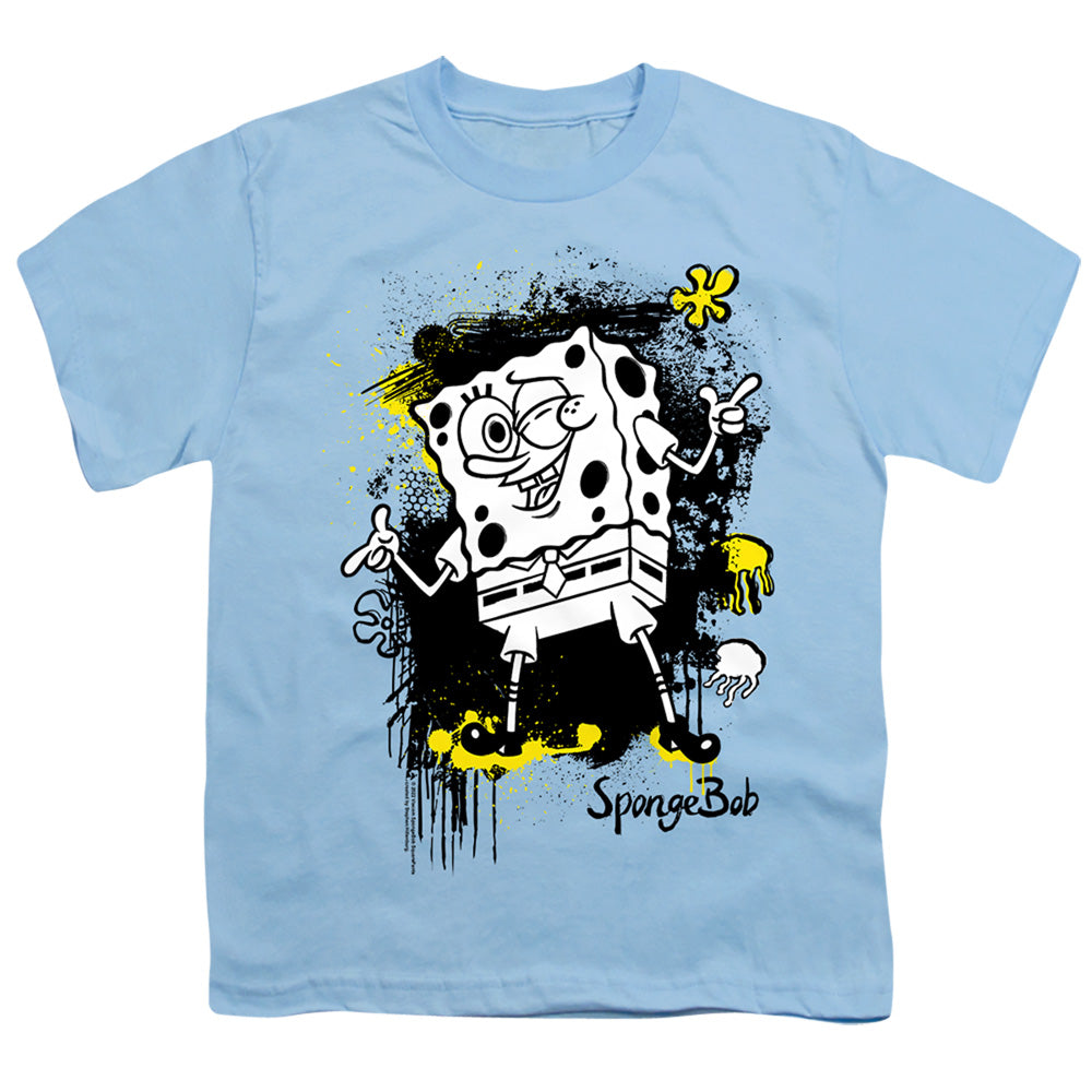 Spongebob Squarepants Ink Splatter Light Blue Youth/Toddler T-Shirt