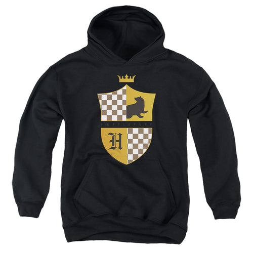 Harry Potter Hufflepuff Checkered Shield Crest Youth Hoodie