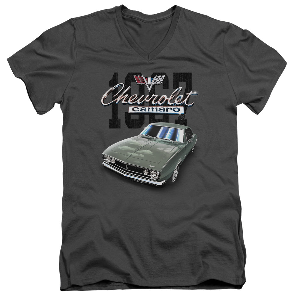 Chevy Classic Camaro Green V-Neck T-Shirt