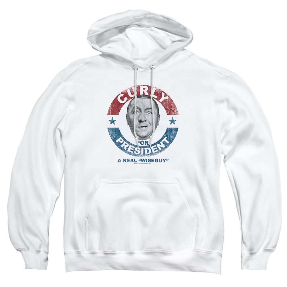 The Three Stooges Curly for President Wiseguy White Pullover Hoodie