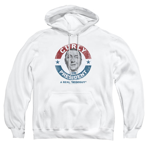The Three Stooges Curly for President Wiseguy White Pullover Hoodie