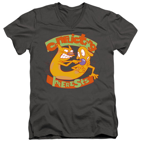 CatDog Conflicting Interests V-Neck T-Shirt