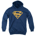 Superman Navy & Orange Shield Navy Youth Hoodie