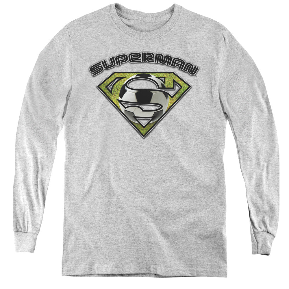 Superman Soccer Shield Youth Long Sleeve T-Shirt