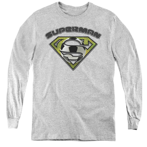Superman Soccer Shield Youth Long Sleeve T-Shirt