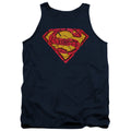 Superman Shattered Shield Navy Tank Top